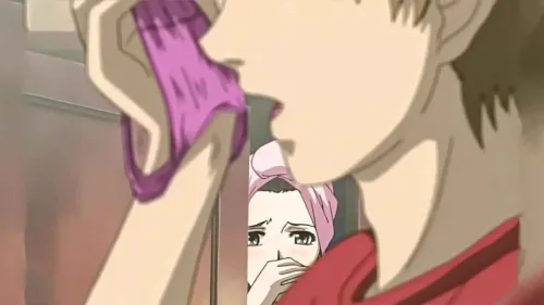 Pilla a su hijastro masturbándose con su lencería | Hentai sin censura
